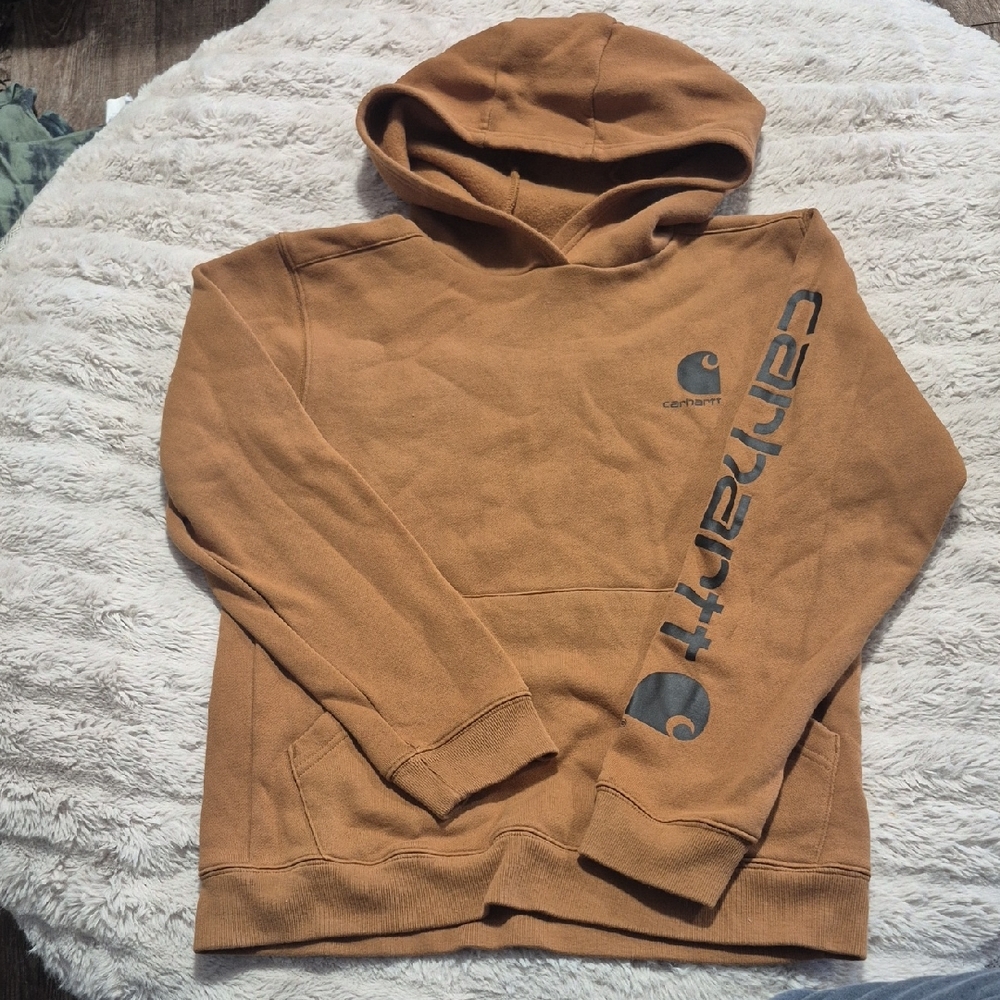 Carhartt Men's Tan Hoodie with Logo